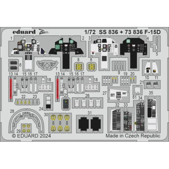 Eduard SS836 1/72 F-15D Photo-Etched for Aircraft Zoom set