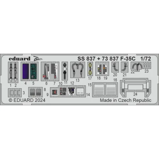 Eduard SS837 1/72 F-35C Photo-Etched for Aircraft Zoom set