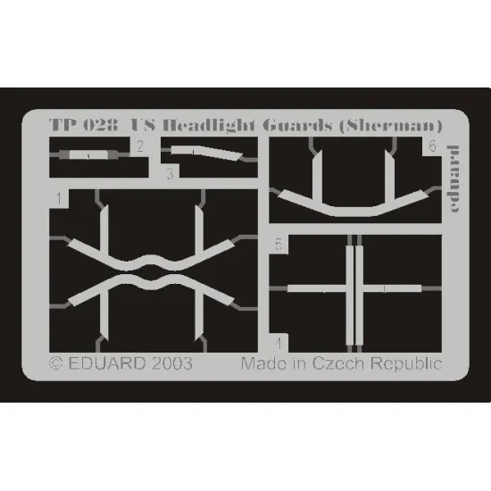 Eduard TP028 1/35 US Headlight Guards (Sherman) Photo-Etched for AFV Zoom set