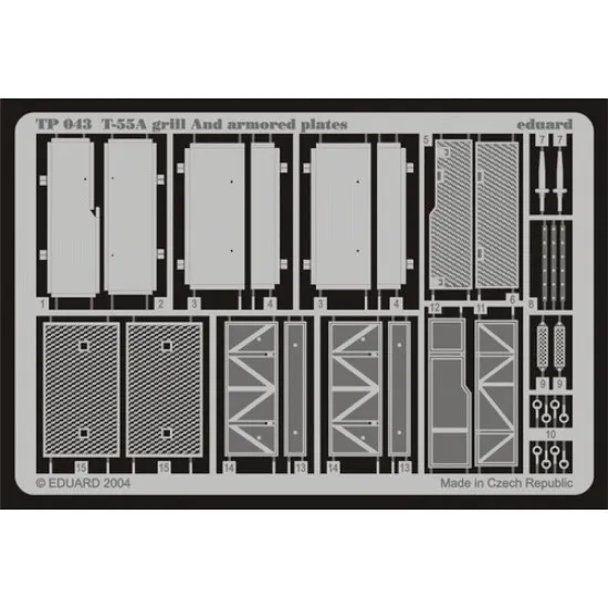 Eduard TP043 1/35 T-55A grill and armoured plates Photo-Etched for AFV Zoom set