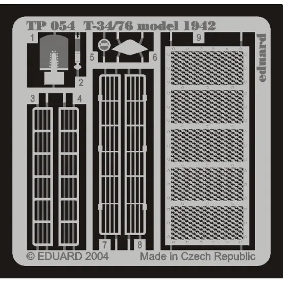 Eduard TP054 1/35 T-34/76 Model 1942 Photo-Etched for AFV Zoom set
