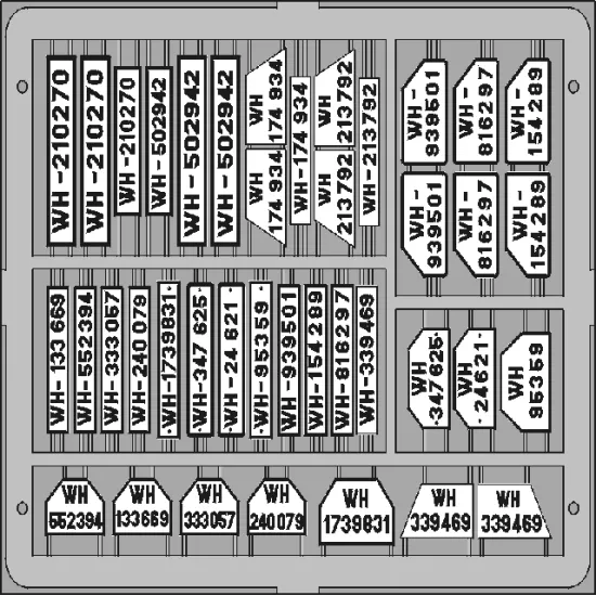 Eduard TP503 1/35 German Car Licence Plates Photo-Etched for AFV Zoom set