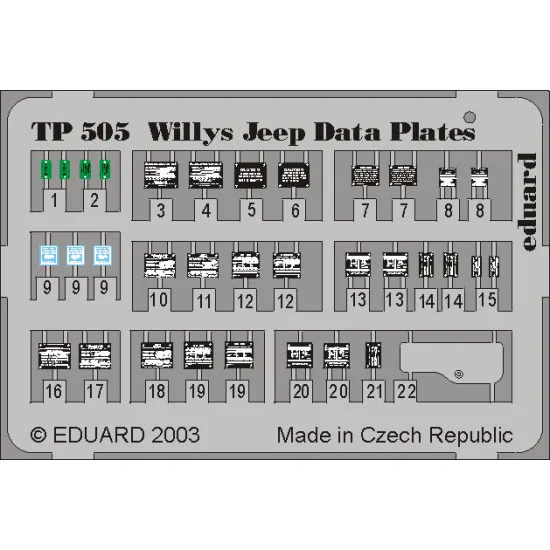 Eduard TP505 1/35 Willys Jeep Photo-Etched for AFV Zoom set