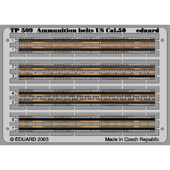 Eduard TP509 1/35 Ammunition Belts US Cal.0.50 Photo-Etched for AFV Zoom set