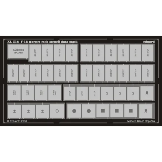 Eduard XL516 1/32 F-18 etch stencil data mask -etch Sticker for Aircraft