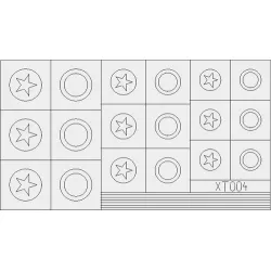Eduard XT004 1/35 US Stars Medium Sticker for AFV