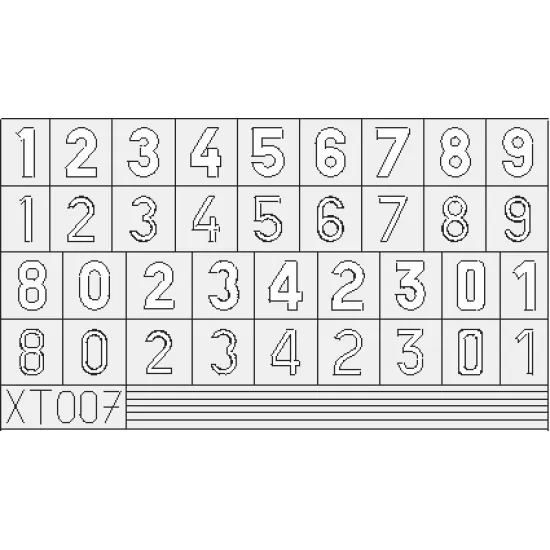 Eduard XT007 1/35 German Numbers Small Sticker for AFV