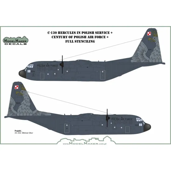 ModelMaker 1/144 D144111 C-130 Hercules in Polish service Decal full stenciling
