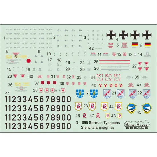 ModelMaker 1/32 D32095 German Typhoons Stencils and insignias Aircraft Decal