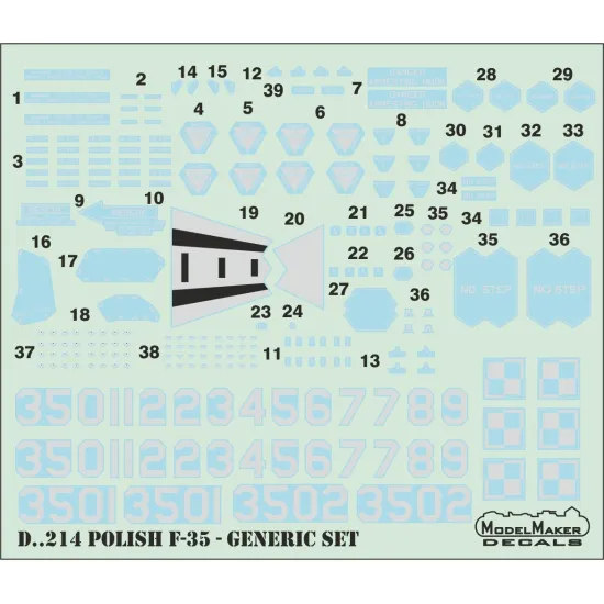 ModelMaker 1/32 D32214 Polish F-35 generic set Aircraft Decal