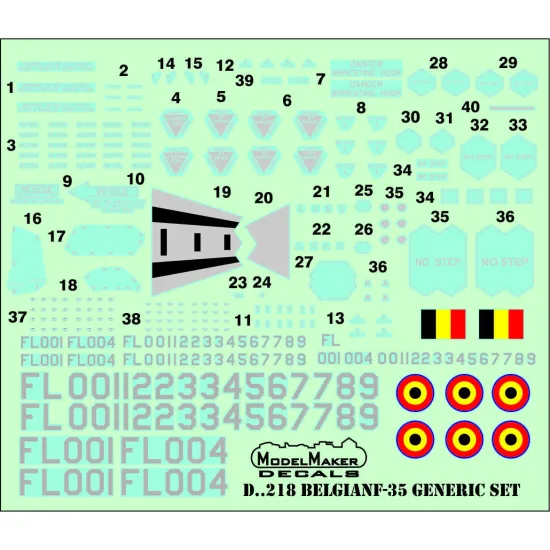 ModelMaker 1/32 D32218 Belgian F-35 generic set Aircraft Decal
