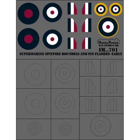 ModelMaker 1/32 IM32701 Supermarine Spitfire roundels and fin flashes EARLY Mask