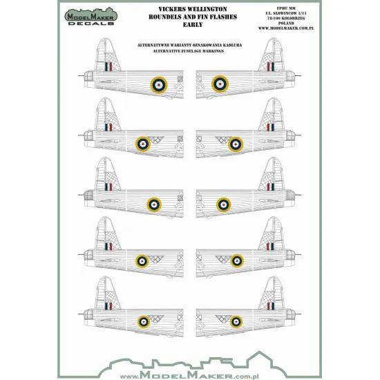 ModelMaker 1/32 IM72706 Vickers Wellington Roundels and Fin Flashes EARLY Mask