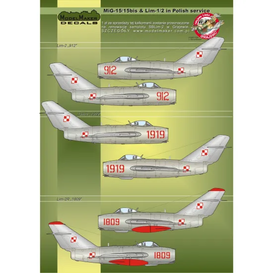 ModelMaker 1/32 MD32023 MiG-15/Lim1/2 in Polish service - masks Aircraft Mask