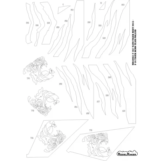 ModelMaker 1/32 MD32061 Polish F-16C NATO Tiger Meet 2015 Tiger Demo Team Mask