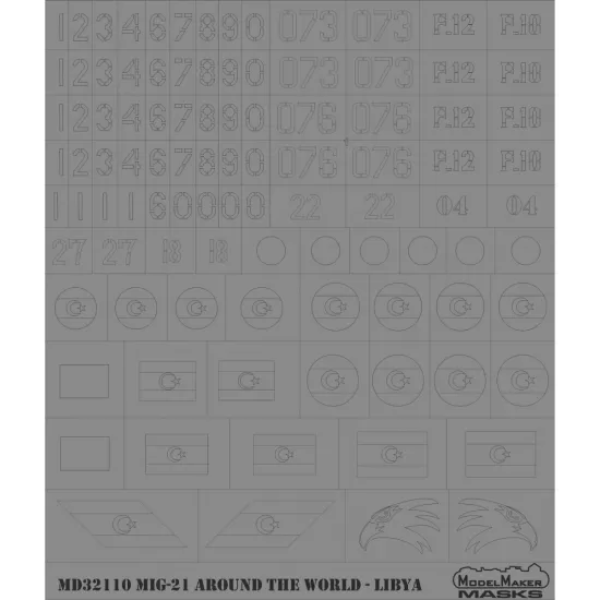 ModelMaker 1/32 MD32110 MiG-21 Around The World - Libya Aircraft Mask
