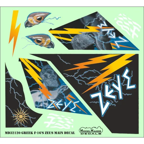 ModelMaker 1/32 MD32120 GREEK F-16C block 52 ZEUS DEMO TEAM 2015 decal + masks