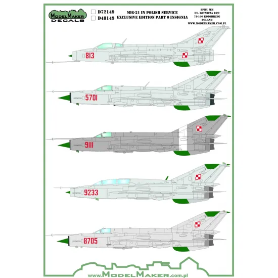 ModelMaker 1/32 MD32149 MiG-21 in Polish service exclusive edpart 0 Insignia