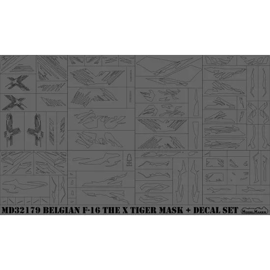 ModelMaker 1/32 MD32179 Belgian F-16 THE X TIGER decals +masks set Aircraft Mask