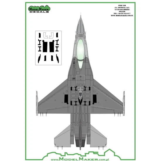 ModelMaker 1/48 CV48001 f-16a/b/c/d strengthening plates - vinyl Exterior