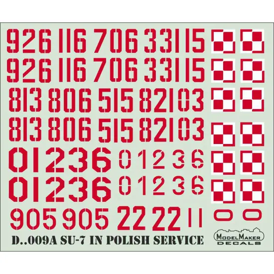 ModelMaker 1/48 D48009A Su-7 in Polish service Aircraft Decal