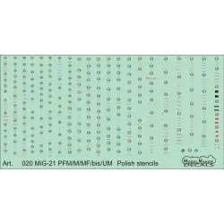 ModelMaker 1/48 D48020 MiG-21PFM/M/MF/bis/UM Polish stencils Aircraft Decal