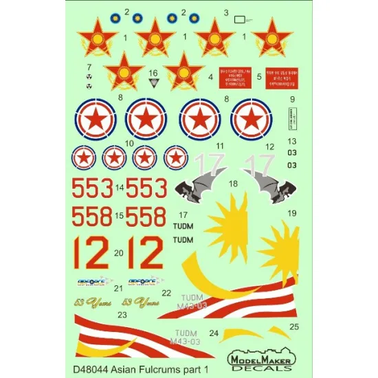 ModelMaker 1/48 D48044 Asian Fulcrums part 1 Malaysia Kazakhstan Kopia Decal