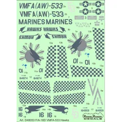 ModelMaker 1/48 D48053 F/A-18D VMFA-533 Hawks Aircraft Decal