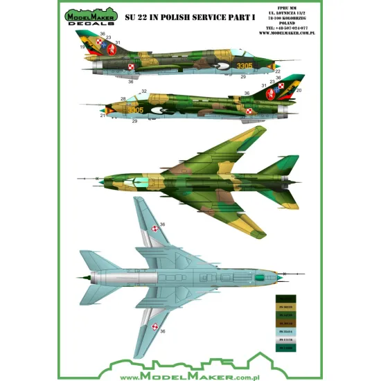 ModelMaker 1/48 D48063 Su-22 in Polish service part. I Aircraft Decal