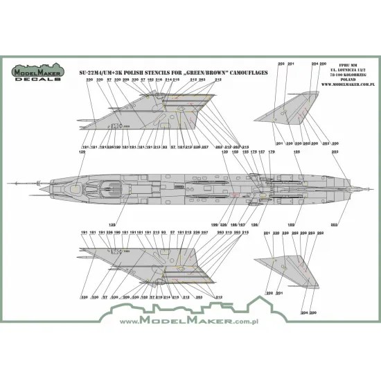 ModelMaker 1/48 D48083 Su-22M4/UM-3k Polish stencils Aircraft Decal