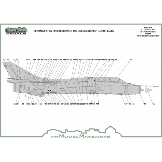 ModelMaker 1/48 D48083 Su-22M4/UM-3k Polish stencils Aircraft Decal