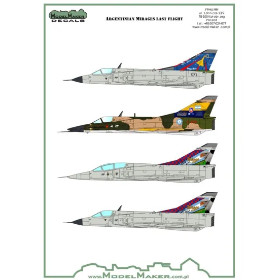 ModelMaker 1/48 D48084 Argentine Mirage Farewell Aircraft Decal