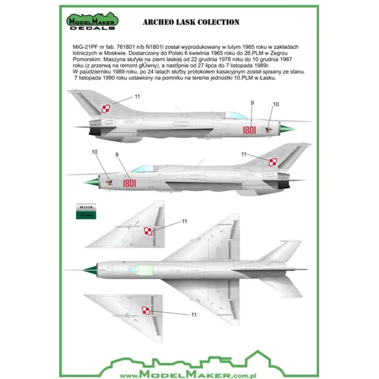 ModelMaker 1/48 D48088 Archeo Lask colection Aircraft Decal