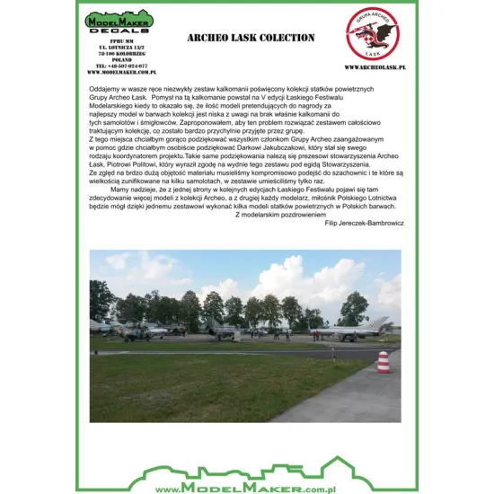 ModelMaker 1/48 D48088 Archeo Lask colection Aircraft Decal