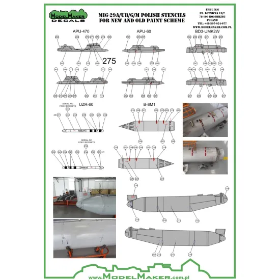 ModelMaker 1/48 D48091 MiG-29 Polish stencils Aircraft Decal