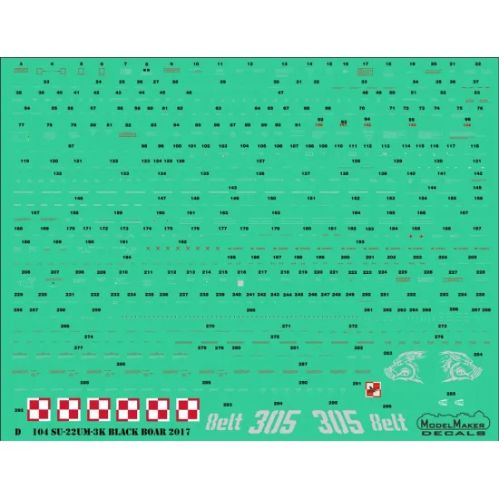 ModelMaker 1/48 D48104 Su-22UM-3k Black Boar 2017 Aircraft Decal