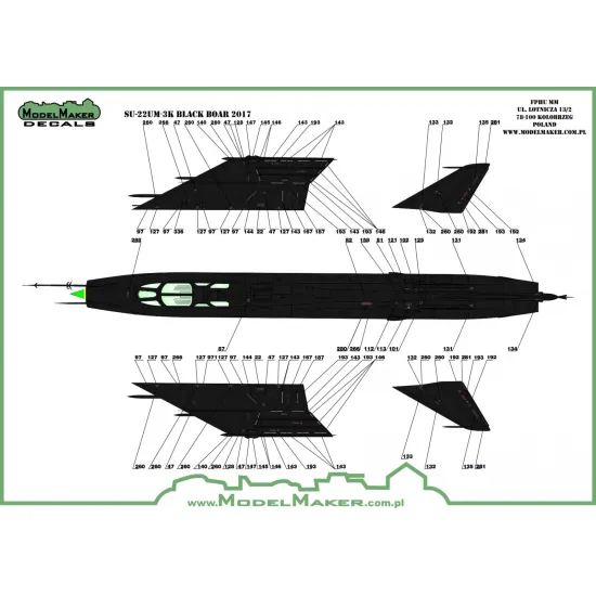 ModelMaker 1/48 D48104 Su-22UM-3k Black Boar 2017 Aircraft Decal