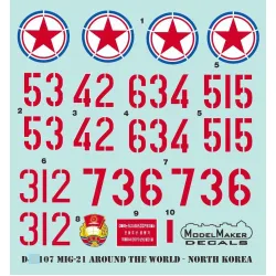 ModelMaker 1/48 D48107 MiG-21 Around The World Aircraft Decal