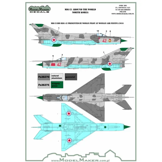 ModelMaker 1/48 D48107 MiG-21 Around The World Aircraft Decal