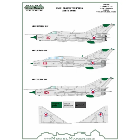 ModelMaker 1/48 D48107 MiG-21 Around The World Aircraft Decal