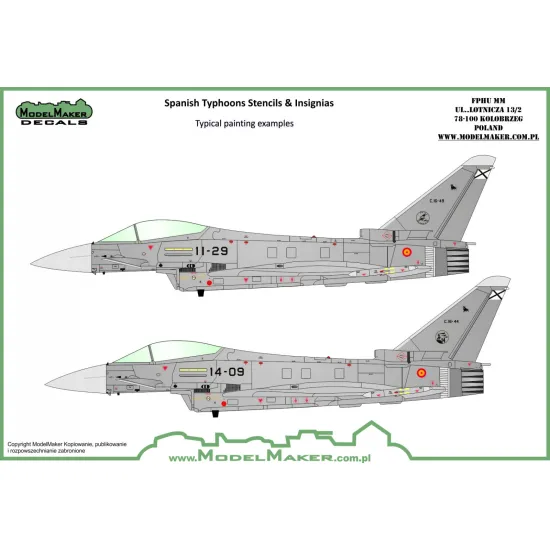 ModelMaker 1/48 D48112 SpanishTyphoons - stencils and insignias Aircraft Decal