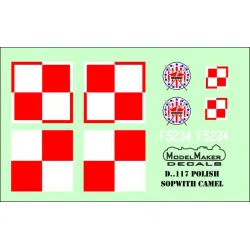 ModelMaker 1/48 D48117 POLISH SOPWITH CAMEL Aircraft Decal