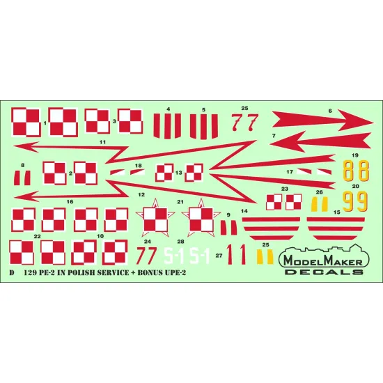 ModelMaker 1/48 D48129 Pe-2 IN Polish Service Aircraft Decal
