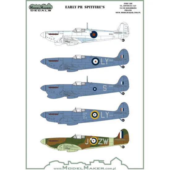ModelMaker 1/48 D48132 Early PR Spitfires Aircraft Decal