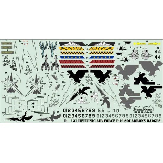 ModelMaker 1/48 D48137 Hellenic Air Force F-16's Squadrons Aircraft Decal