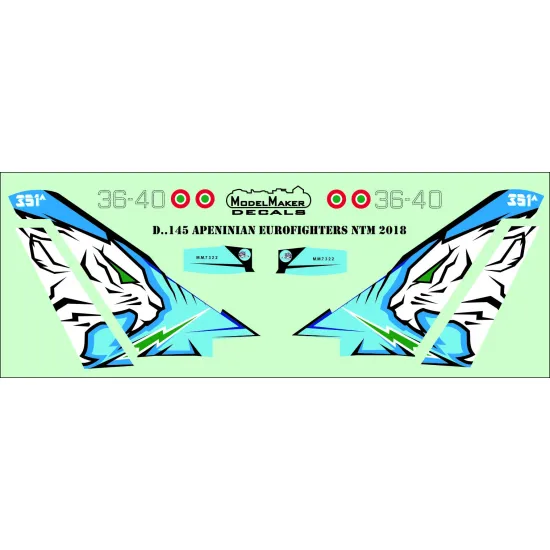 ModelMaker 1/48 D48145 Apeninian Eurofighters NTM 2018 Aircraft Decal