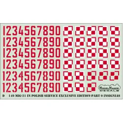 ModelMaker 1/48 D48149 MiG-21 Polish service exclusive ed part 0 Insignia Decal