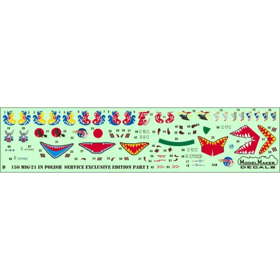 ModelMaker 1/48 D48150 MiG-21 in Polish service Exclusive edition part I Decal