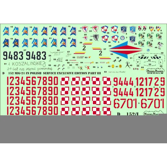 ModelMaker 1/48 D48152 MiG-21 in Polish service exclusive edition part III Decal