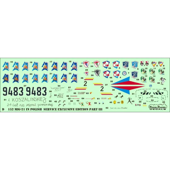 ModelMaker 1/48 D48152 MiG-21 in Polish service exclusive edition part III Decal